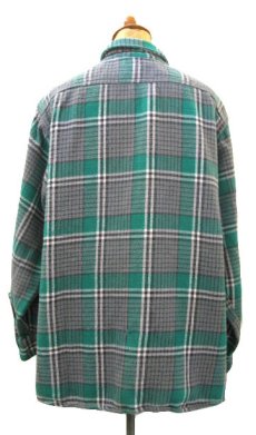 画像2: 1960's Unknown L/S Heavy Flannel Shirts with Gadget　GREEN　size M - L (表記 16 - 16 1/2)  (2)