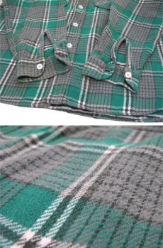 画像4: 1960's Unknown L/S Heavy Flannel Shirts with Gadget　GREEN　size M - L (表記 16 - 16 1/2)  (4)