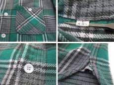 画像3: 1960's Unknown L/S Heavy Flannel Shirts with Gadget　GREEN　size M - L (表記 16 - 16 1/2)  (3)
