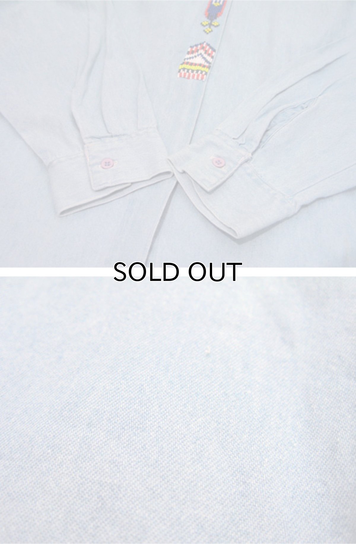 画像7: 1990's~ "Wrangler" Cotton Decoration Shirts Sax Blue size M - L (表記 M) (7)