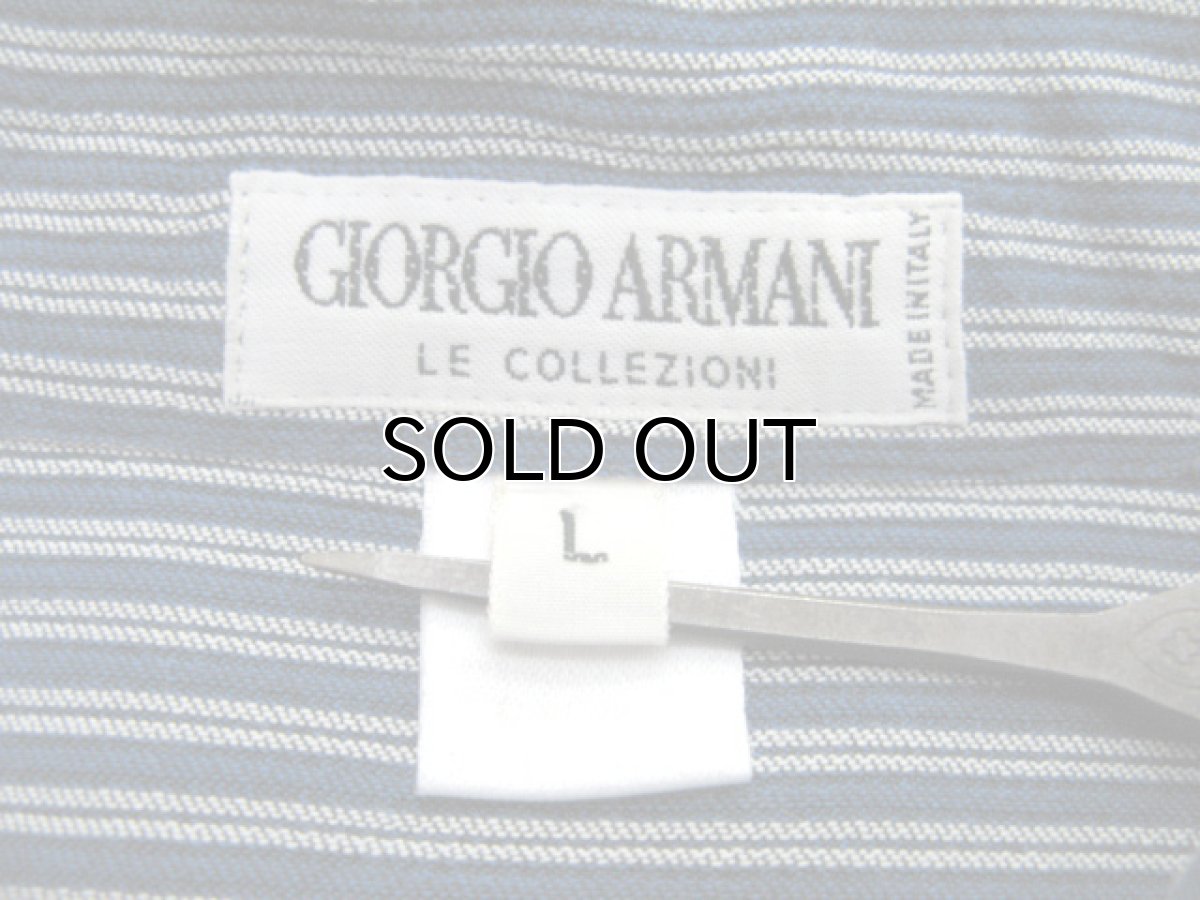 画像5: "GIORGIO ARMANI" L/S Rayon Stripe Shirts  made in ITALY Blue size M - L (表記 L) (5)