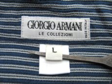 画像5: "GIORGIO ARMANI" L/S Rayon Stripe Shirts  made in ITALY　Blue　size M - L (表記 L) (5)