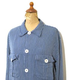 画像3: "GIORGIO ARMANI" L/S Rayon Stripe Shirts  made in ITALY　Blue　size M - L (表記 L) (3)