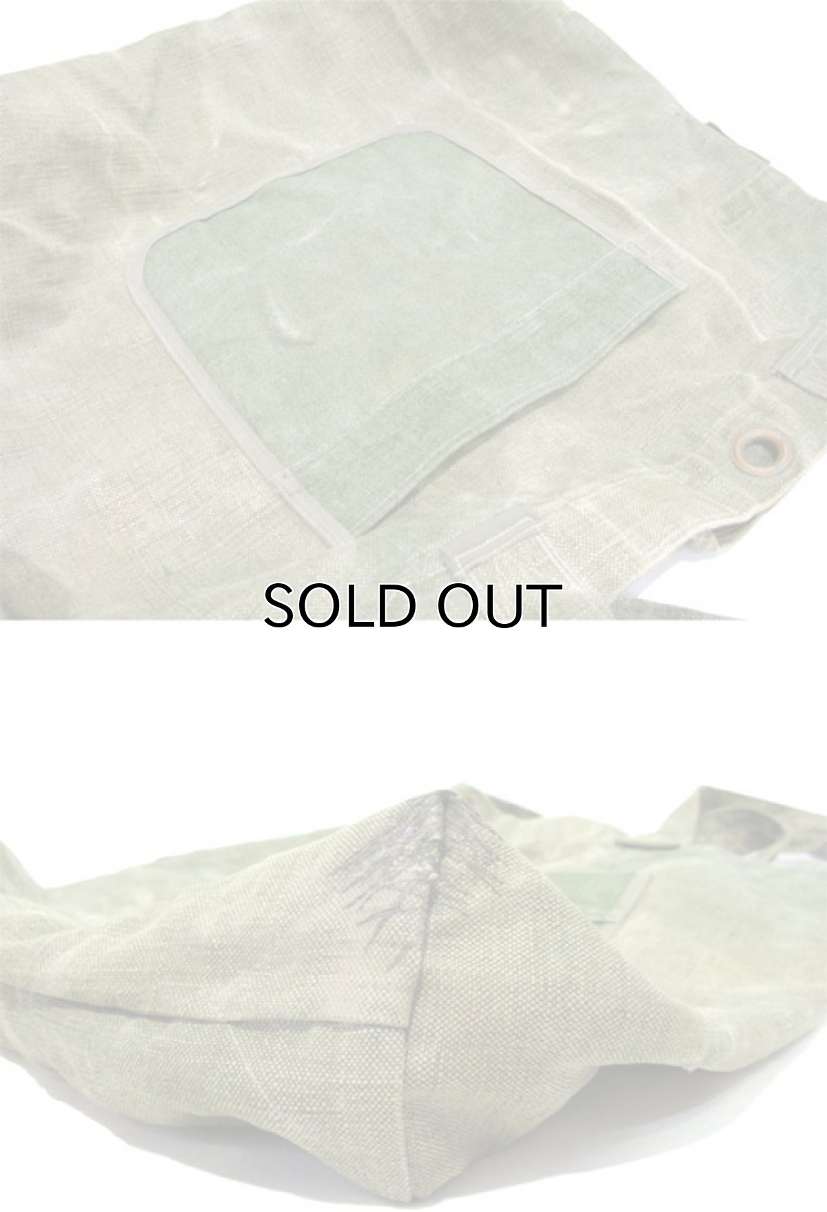 画像5: " Note and Pen "retouch" Tote Bag  -1950's French Military Linen Duffle-　OLIVE (5)