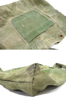 画像5: " Note and Pen "retouch" Tote Bag  -1950's French Military Linen Duffle-　OLIVE (5)