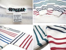 画像4: 1990's "10th GEAR" Multi Color Border Sweat Shirts　Multi Color　size M - L (表記 M) (4)