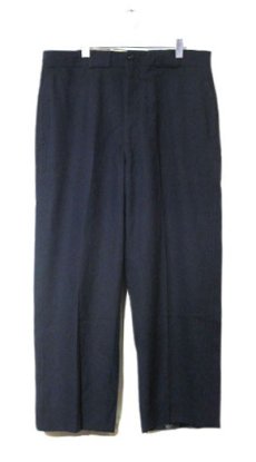 画像1: 1940-50's Wool Work Trousers with Suspenders Button　NAVY　size w 36 inch (1)