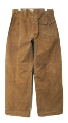 画像2: 1940's~ French Cotton Duck Work Trousers　BROWN　size w 32 inch (2)