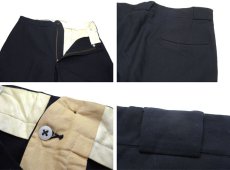 画像6: 1940-50's Wool Work Trousers with Suspenders Button　NAVY　size w 36 inch (6)