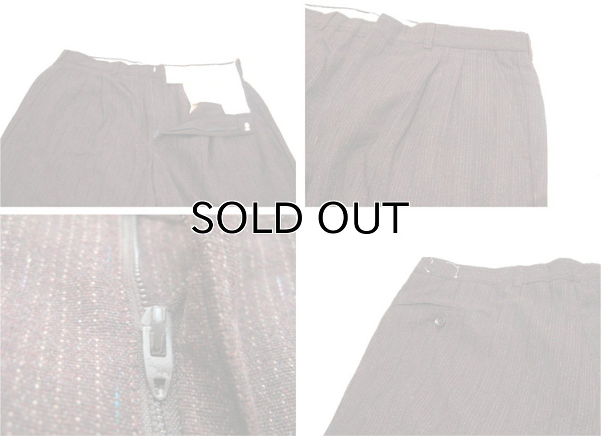 画像4: 1960's OLD Wool Tuck Trousers　あずき色　size w 34.5 inch (4)