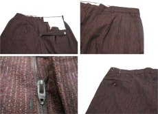 画像4: 1960's OLD Wool Tuck Trousers　あずき色　size w 34.5 inch (4)