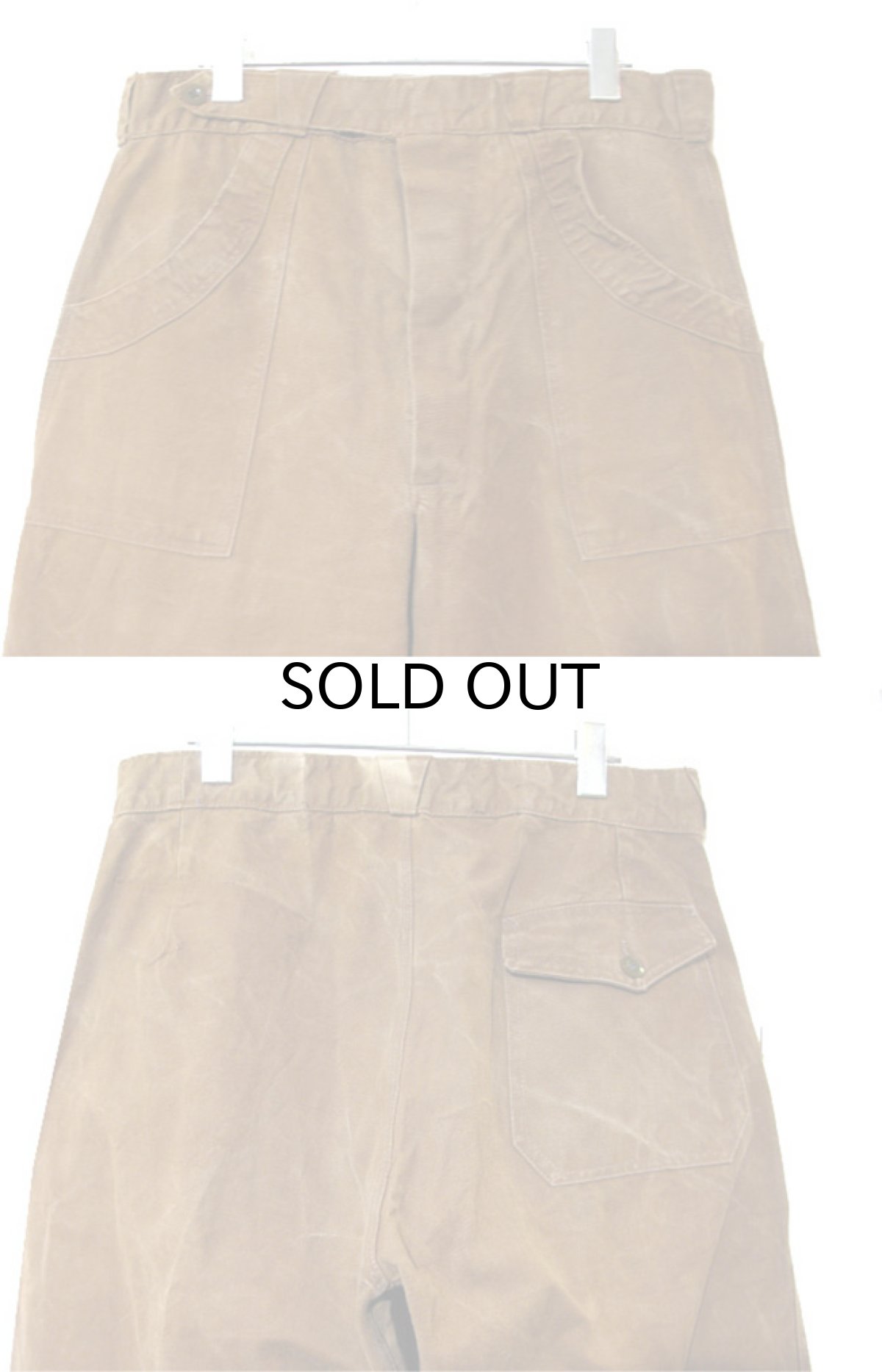 画像3: 1940's~ French Cotton Duck Work Trousers　BROWN　size w 32 inch (3)