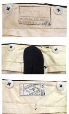 画像5: 1940-50's Wool Work Trousers with Suspenders Button　NAVY　size w 36 inch (5)