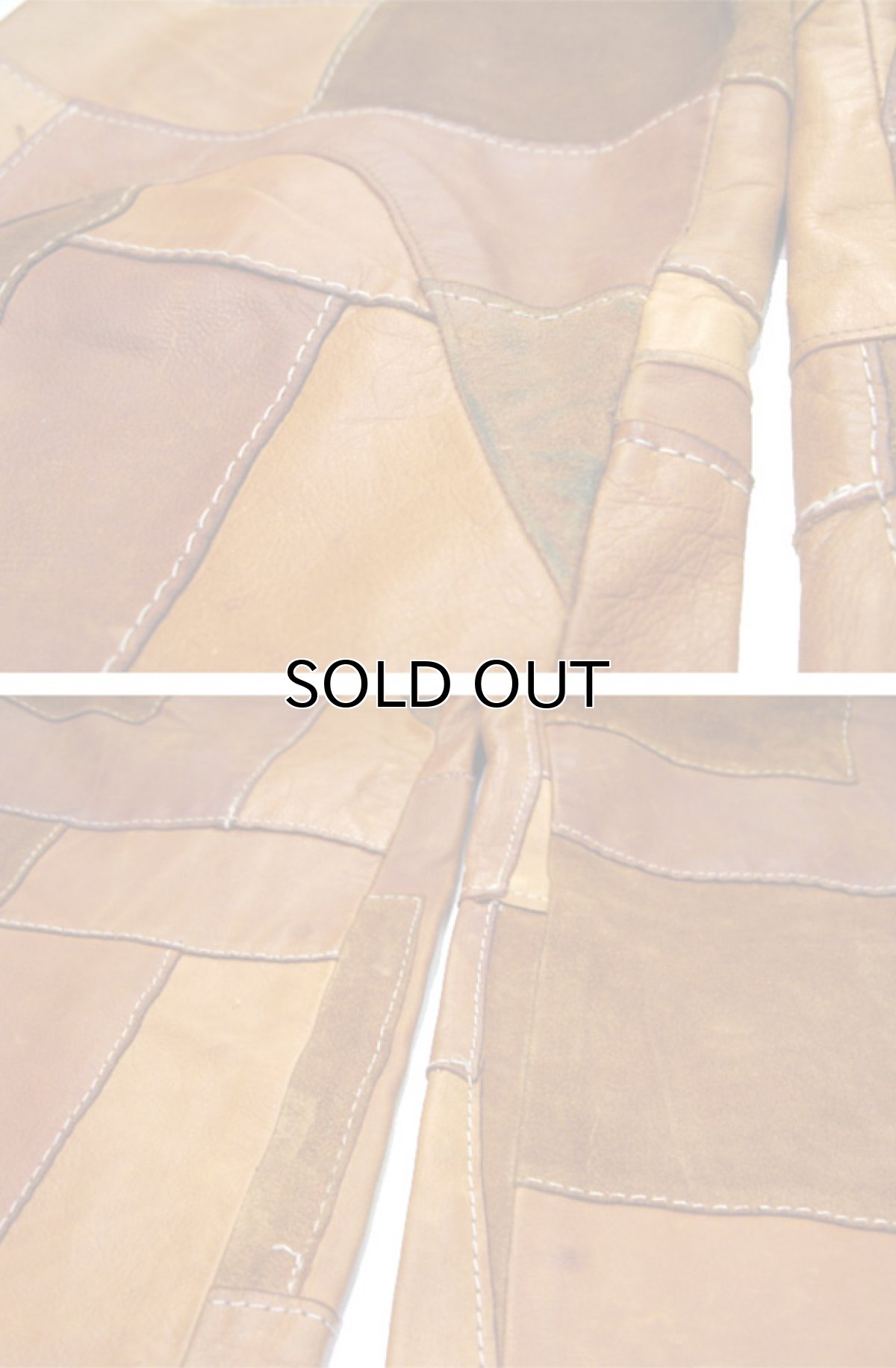 画像8: "JOHN CHERPAS" Patchwork Design Suede / Leather Pants BROWN size w 32 ~ 34 inch (8)