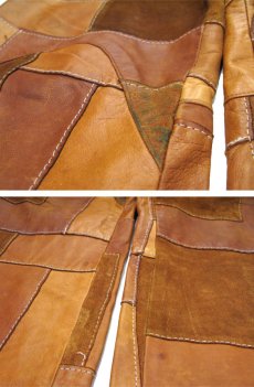 画像8: "JOHN CHERPAS" Patchwork Design Suede / Leather Pants　BROWN　size w 32 ~ 34 inch (8)