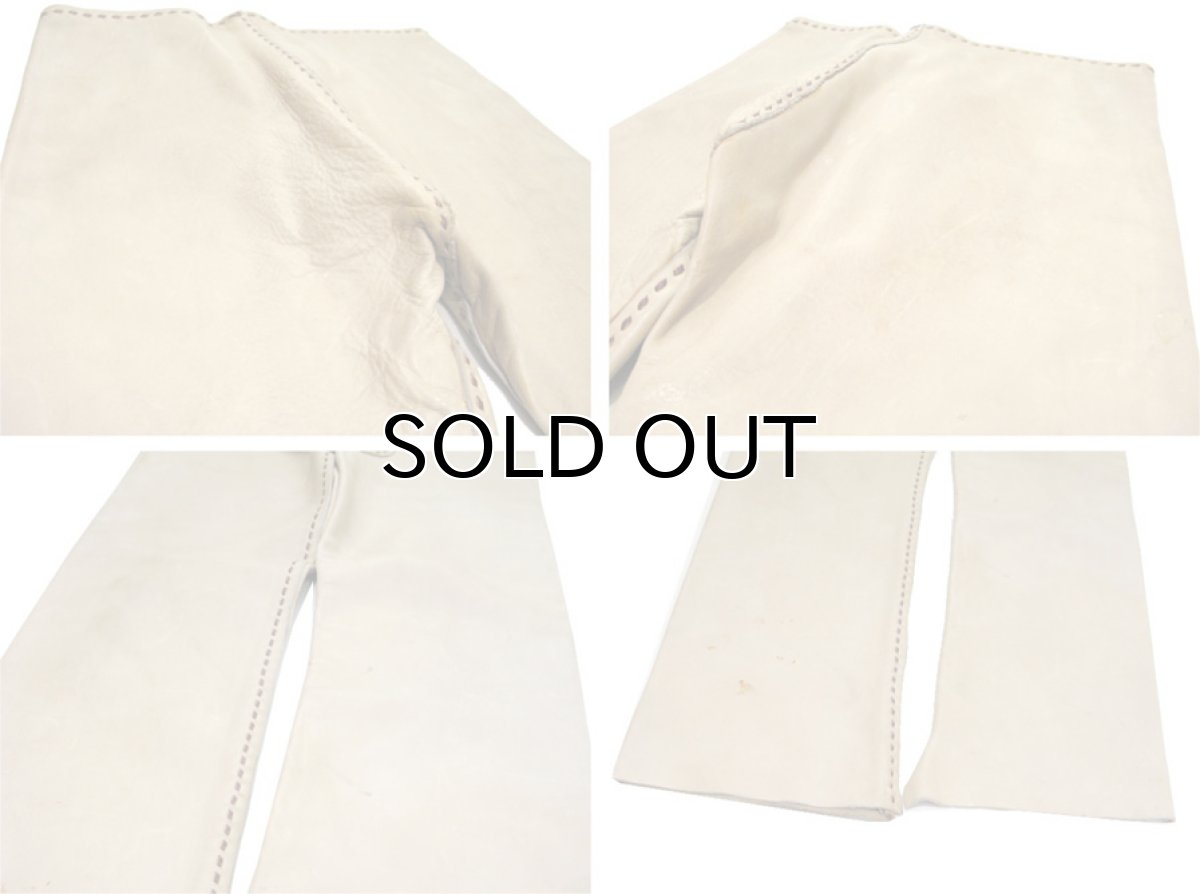 画像5: 1970's USA ELK HIDE Leather Pants -hand made & hand stitch-　BEIGE　size w 32 inch (5)