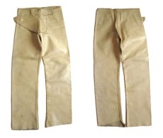 画像3: 1970's USA ELK HIDE Leather Pants -hand made & hand stitch-　BEIGE　size w 32 inch (3)