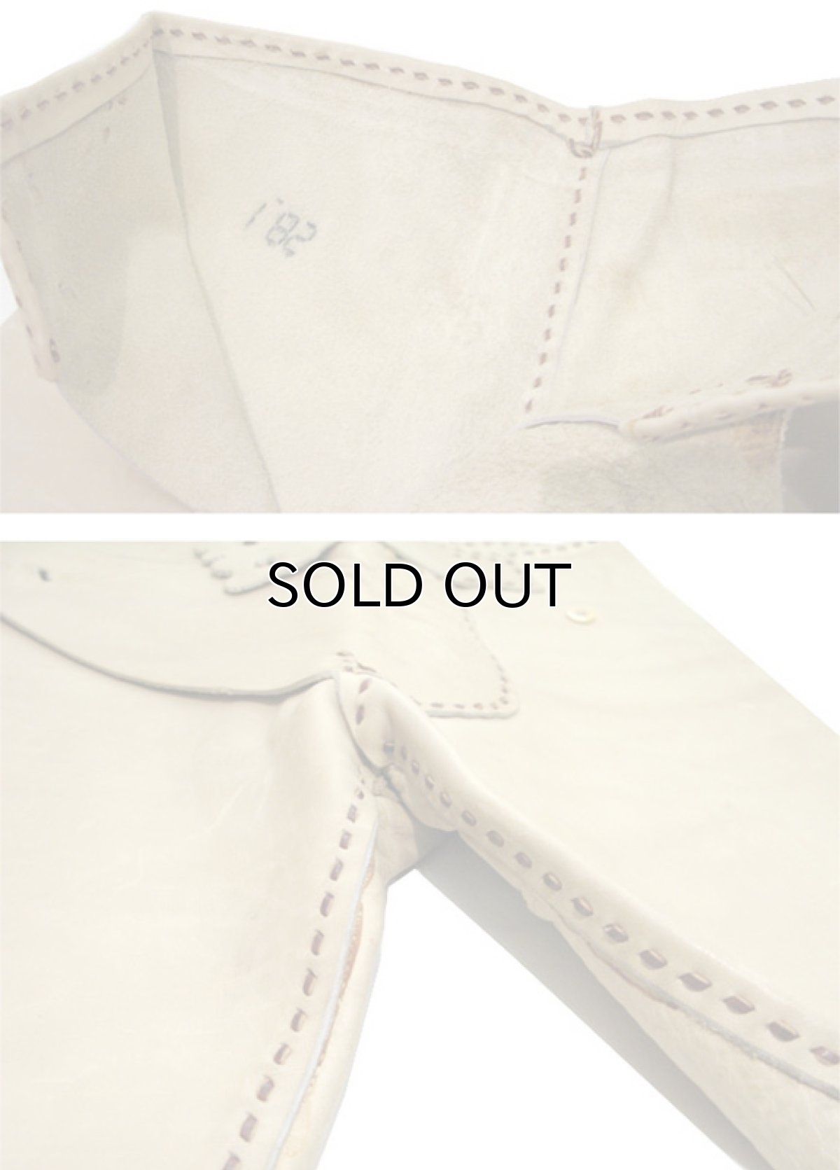画像6: 1970's USA ELK HIDE Leather Pants -hand made & hand stitch-　BEIGE　size w 32 inch (6)