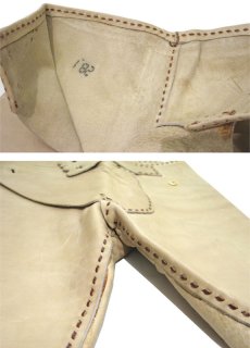 画像6: 1970's USA ELK HIDE Leather Pants -hand made & hand stitch-　BEIGE　size w 32 inch (6)