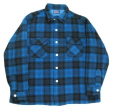 画像3: 1960's PENDLETON L/S Wool Box Shirts　BLUE　size L (表記 XL) (3)