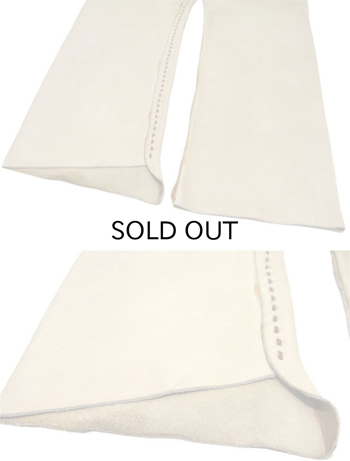 画像7: 1970's USA ELK HIDE Leather Pants -hand made & hand stitch-　BEIGE　size w 32 inch (7)