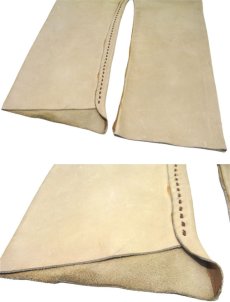 画像7: 1970's USA ELK HIDE Leather Pants -hand made & hand stitch-　BEIGE　size w 32 inch (7)