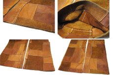 画像7: "JOHN CHERPAS" Patchwork Design Suede / Leather Pants　BROWN　size w 32 ~ 34 inch (7)