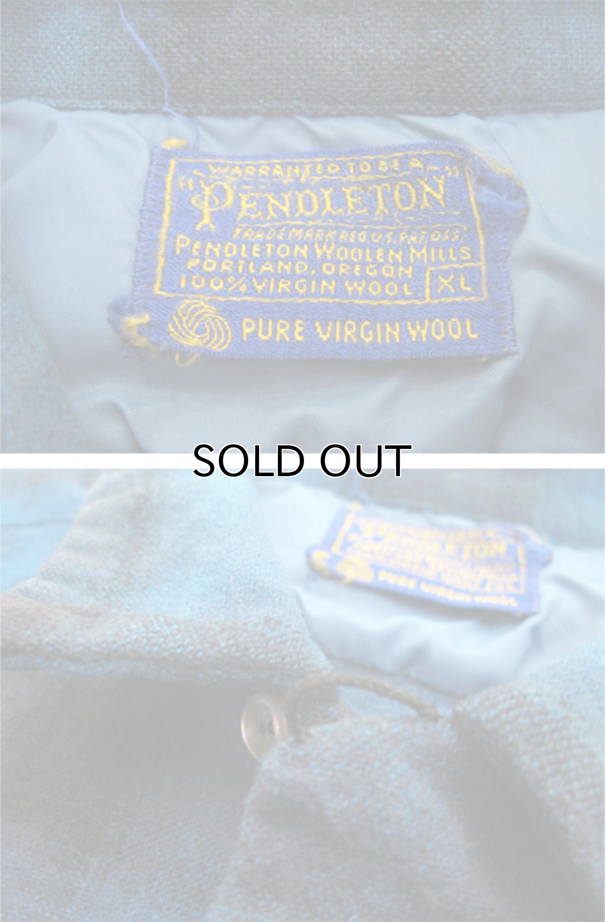 画像4: 1960's PENDLETON L/S Wool Box Shirts　BLUE　size L (表記 XL) (4)
