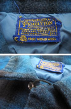 画像4: 1960's PENDLETON L/S Wool Box Shirts　BLUE　size L (表記 XL) (4)