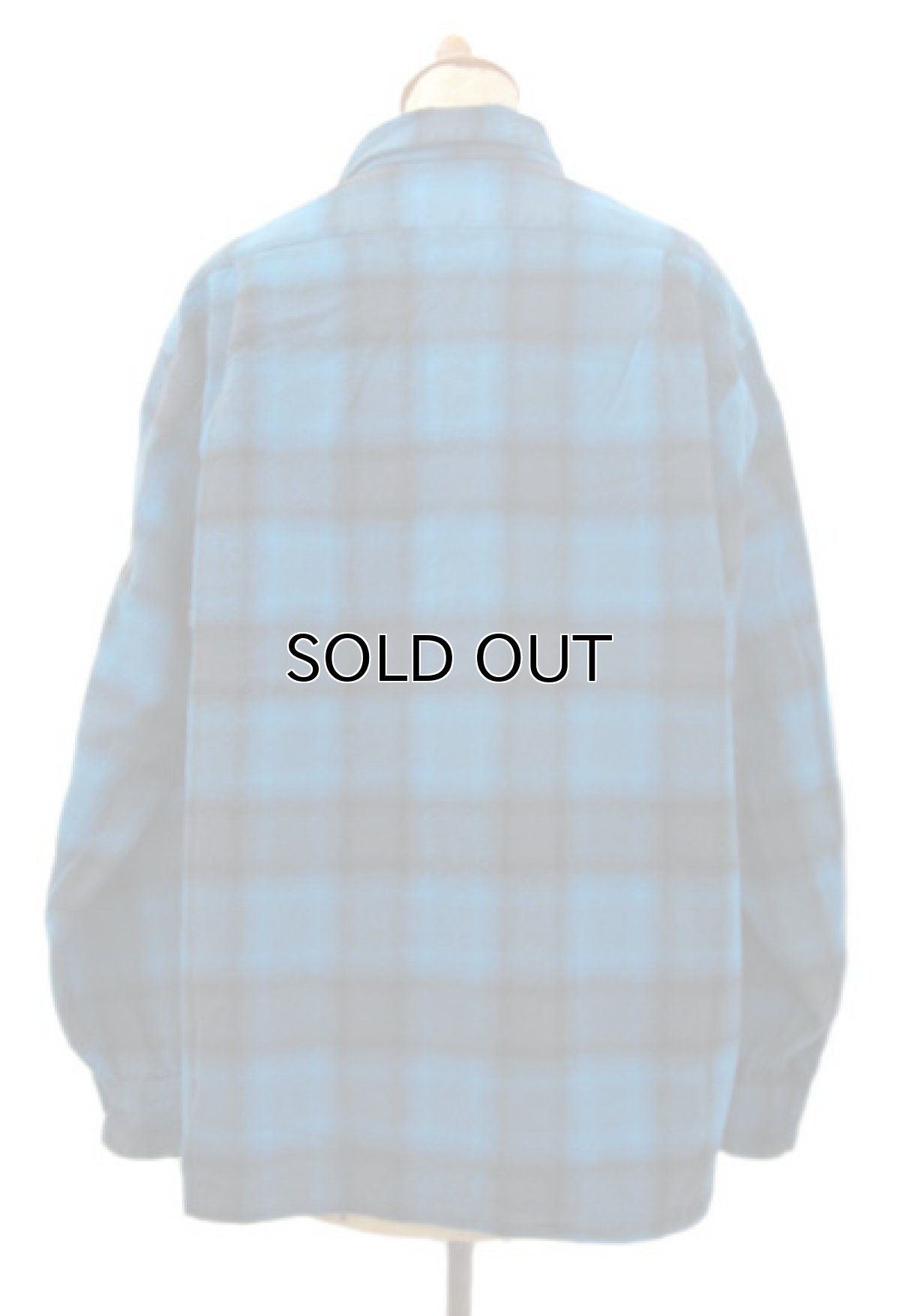 画像2: 1960's PENDLETON L/S Wool Box Shirts　BLUE　size L (表記 XL) (2)