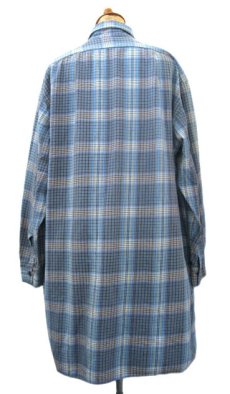 画像2: OLD French Cotton Pullover Long Shirts　BLUE系　size L (2)