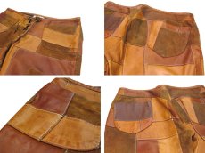 画像6: "JOHN CHERPAS" Patchwork Design Suede / Leather Pants　BROWN　size w 32 ~ 34 inch (6)