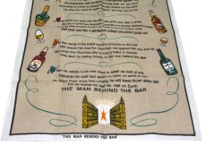 画像3: OLD Linen Fabric Tapestry "THE MAN BEHIND THE BAR"　-made in IRELAND-　BEIGE　50cm x 75cm (3)
