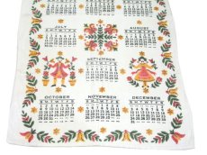 画像3: OLD Linen Fabric Tapestry "1961 Calendar"　NATURAL　39cm x 73cm (3)