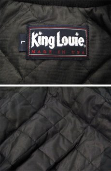 画像3: 1990's "King Louie" Nylon Stadium Jacket -made in USA-　Dead Stock　BLACK　size L (表記 L) (3)