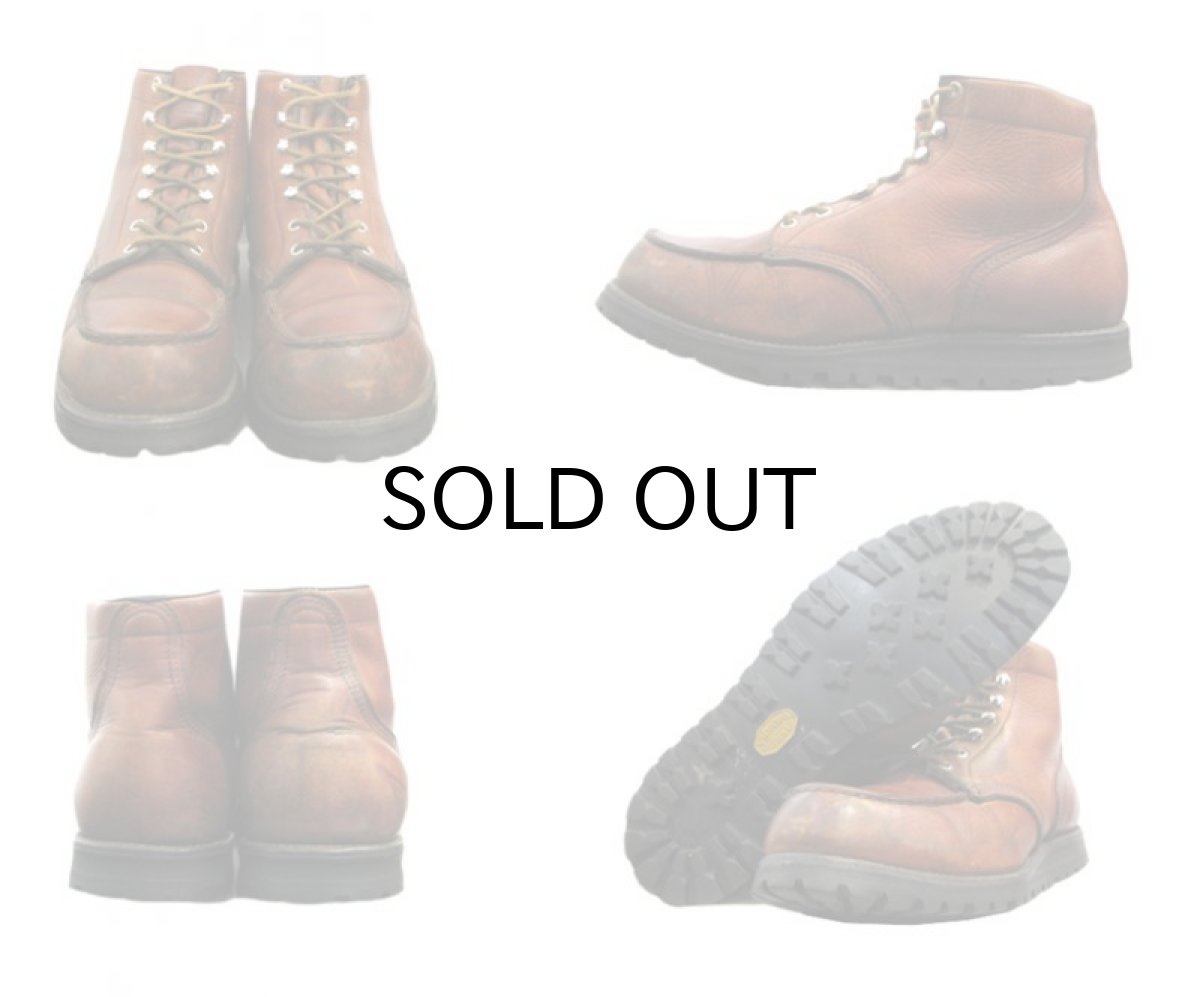 画像2: 1990's"RED WING" Moc Toe Work Boots -made in USA-　Red Brown　size 約28cm (2)
