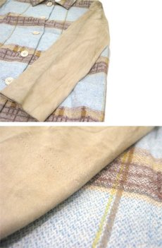 画像7: "ESCADA" Nubuck x Wool Switching Coat　-Dead Stock-　Sax Blue / Beige　size L (表記 40) (7)