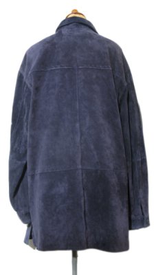 画像2: Europe "BiBA pariscop" Design Suede Leather Jacket　NAVY　size L (2)
