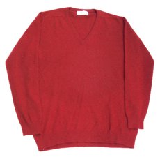 画像6: OLD "Pringle" V-Neck Cashmere Sweater -made in SCOTLAND-　BURGUNDY　size L (表記 44) (6)