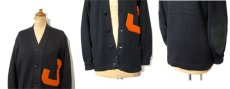 画像4: 1950's "LOWE & CAMPBELL" Lettered Cardigan "J"　BLACK　size S - M (表記 38) (4)