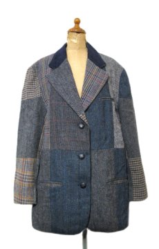 画像1: "INTERNATIONAL SCENE" Crazy Pattern Tweed Wool 3-Button Jacket　size L (表記 12) (1)