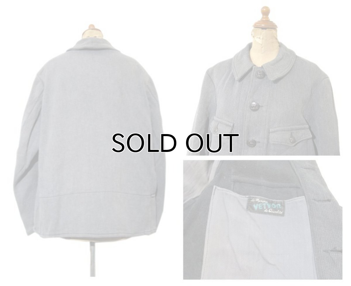 画像2: 1950's French "VETVOR" Cotton Pique Hunting Jacket GREY size M (表記 なし) (2)