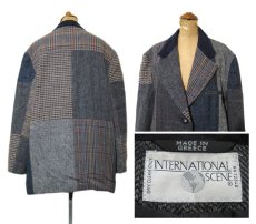 画像2: "INTERNATIONAL SCENE" Crazy Pattern Tweed Wool 3-Button Jacket　size L (表記 12) (2)