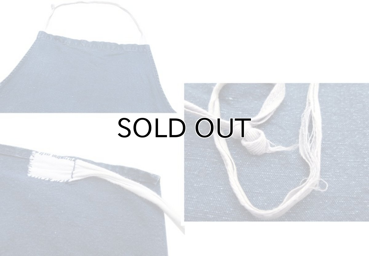 画像5: ~1950's Indigo Linen Apron color : Indigo Blue (5)