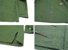画像7: 1950's L/S Woo Boxl Shirts with Cat Eye Button "Bird"　GREEN　size L (7)