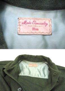 画像4: 1950's L/S Woo Boxl Shirts with Cat Eye Button "Bird"　GREEN　size L (4)