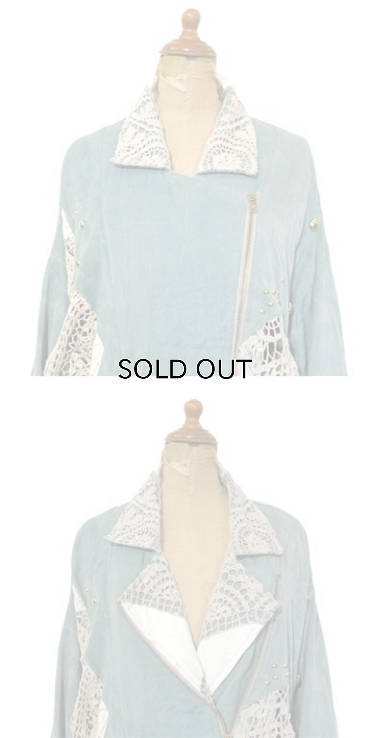 画像3: 1990's~ "Lim's" Double Breasted Design Riders Jacket -made in USA- Green size L-XL (表記なし) (3)