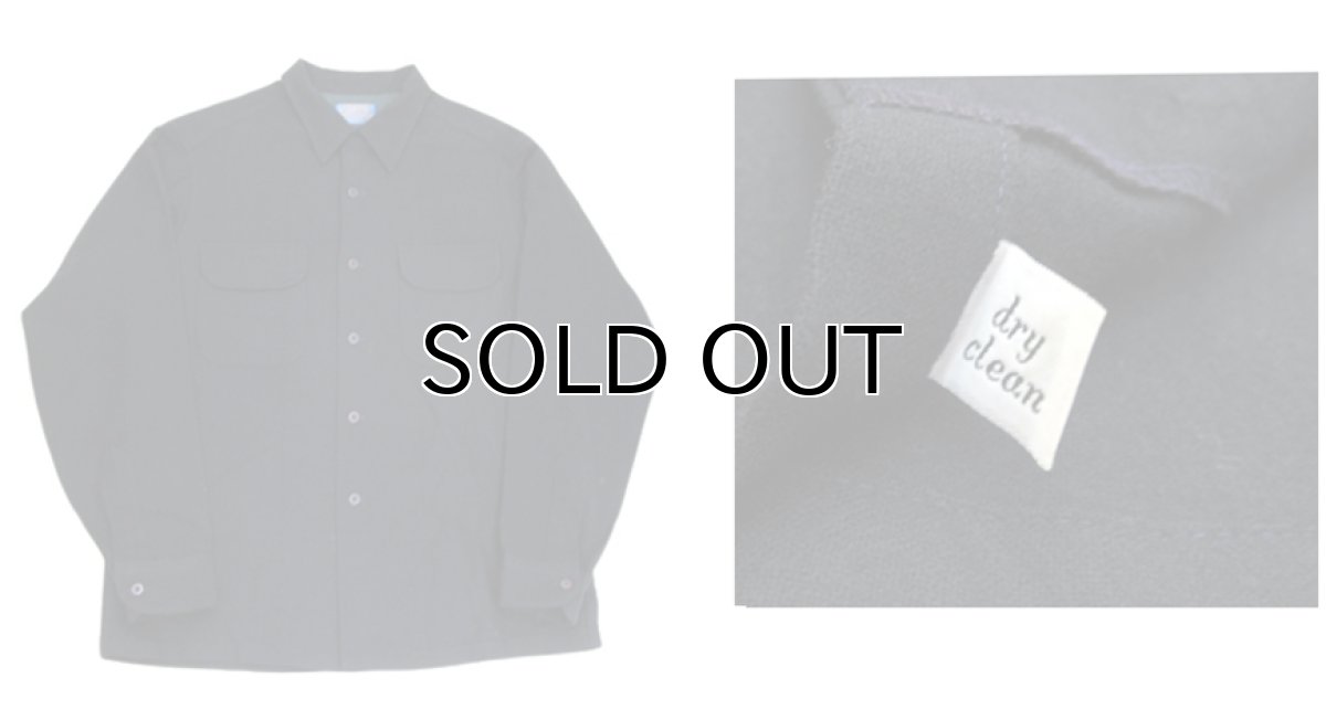 画像5: 1970's PENDLETON L/S Wool Box Shirts "SOLID"　NAVY　size L (表記 L) (5)