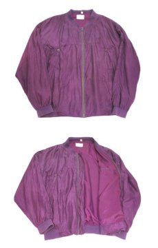 画像4: 1990's "PACIFIC" Zip Up Silk Jacket　Purple　size XL (表記 XL) (4)