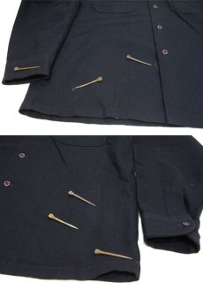 画像8: 1970's PENDLETON L/S Wool Box Shirts "SOLID"　NAVY　size L (表記 L) (8)